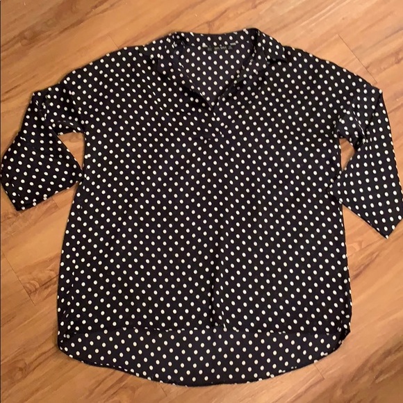 oversized polka dot shirt